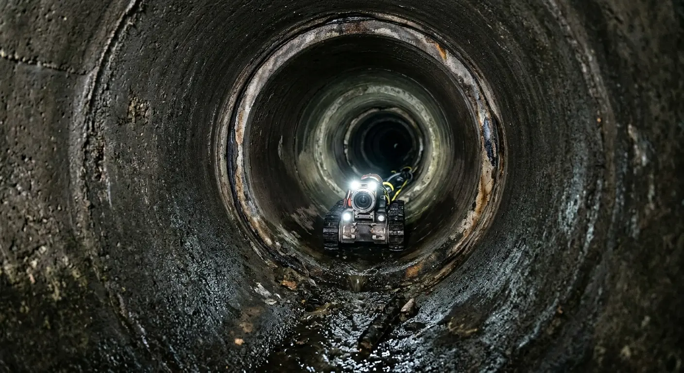 Robotic sewer camera inspecting pipe interior for Drain Snake Service in Kenai